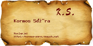 Kormos Sára névjegykártya